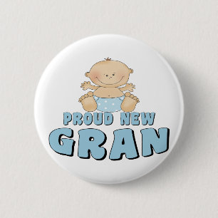 TROTS EEN NIEUWE Oma T-Shirt Ronde Button 5,7 Cm