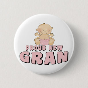 TROTS EEN NIEUWE Oma T-Shirt Ronde Button 5,7 Cm