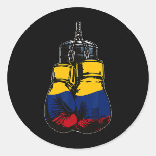 Trots erfgoed Colombia Vlag Bokshandschoenen Ronde Sticker