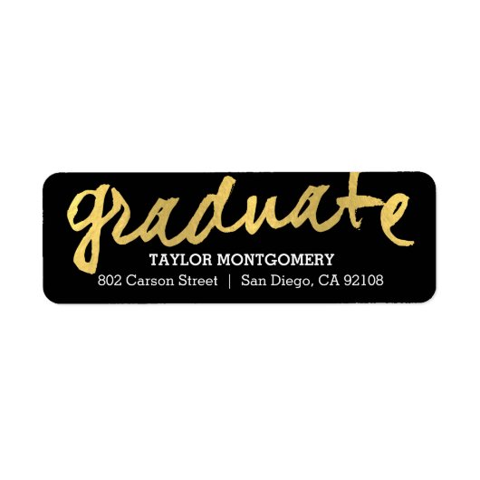 Trots geborsteld bewerkbaar Afstuderen label in kl (Voorkant)