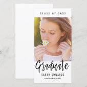 Trots Geborstelde Afstudeerfoto Kaart Aankondiging (Voorkant / Achterkant)