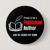 TROTS GEPUBLICEERDE AUTEUR RONDE BUTTON 7,6 CM (Voorkant)