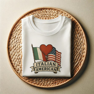 Trots Italiaans Amerikaans Shirt Dubbele erfgoed