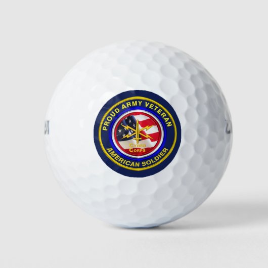 Trots leger Cyber Corps Veteraan Golfballen (Voorkant)