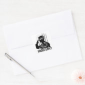 Trots leger vierkante sticker (Envelop)