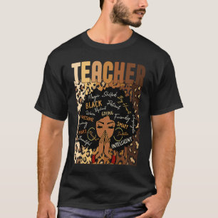 Trots Leraar Zwart Vrouwen Afro Afrikaanse Zwarte T-shirt
