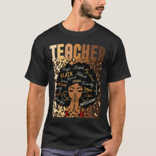 Trots Leraar Zwart Vrouwen Afro Afrikaanse Zwarte T-shirt