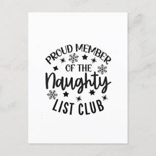 Trots lid van de Naughty List Club Christmas Feestdagenkaart