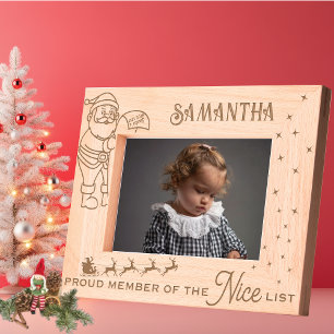 Trots lid van de Nice List Christmas Gift Kinder Gegraveerde Lijstjes