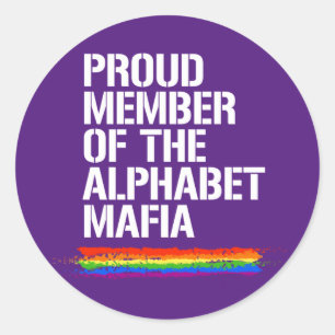 TROTS LID VAN HET ALPHABET MAFFIA T-SHIRT RONDE STICKER