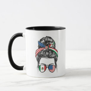 Trots Mexicaans Amerikaanse Rommelige Knot Vlag Zo Mok