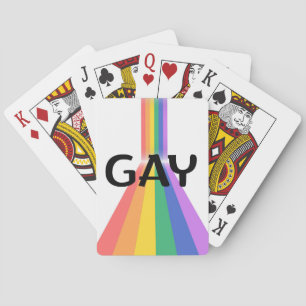 Trots & Moedig – "GAY" Typografie met Stralende Ve Pokerkaarten
