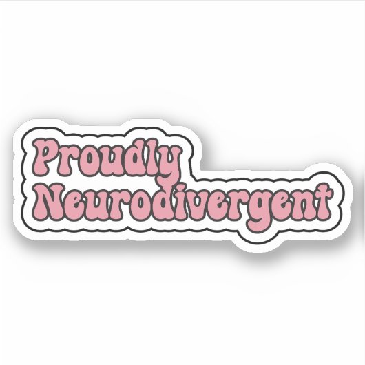 Trots neurodivergent roze neurodiversiteit sticker (Voorkant)