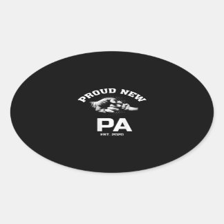Trots nieuw Pa EST 2020 cadeau voor papa opa oom Ovale Sticker