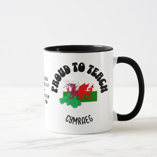 TROTS OM CYMRAEG Welsh leraar waardering TE LEREN Mok (Rechts)