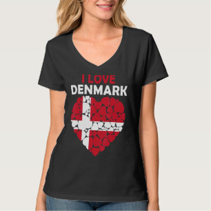trots om Deens te zijn Ik hou van Denemarken vlag T-shirt
