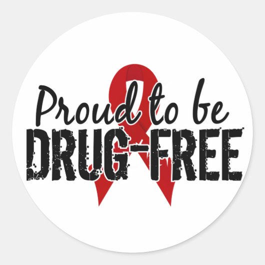 Trots om drugsvrij te zijn ronde sticker (Voorkant)