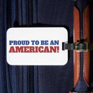 Trots om een Amerikaanse vlag te zijn 4 juli Bagagelabel