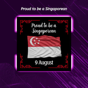 Trots om een Singaporese nationale dag Button te z