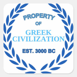 Trots om Grieks te zijn - Eigendom van de Griekse  Vierkante Sticker