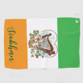 Trots om Iers Harp en Shamrock Custom te zijn Golfhanddoek (Horizontaal)