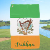 Trots om Iers Harp en Shamrock Custom te zijn Golfhanddoek