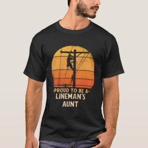 Trots om lijntante elektrische kabel elektricien t t-shirt