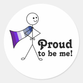 Trots om Me Butch Lesbische Pride super held te zi Ronde Sticker
