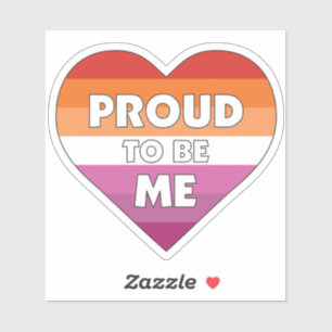 Trots om Me LGBTQ+ Lesbische Pride Vlag Hart Sticker