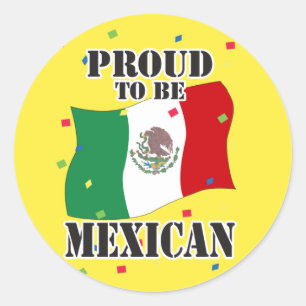 Trots om Mexicaans te zijn met vlag Ronde Sticker