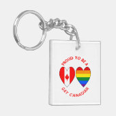 Trots om te zijn Gay Canadian Heart Flags Sleutelhanger (Voorkant Links)