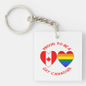 Trots om te zijn Gay Canadian Heart Flags Sleutelhanger (Voorkant)