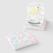 Trots onder elk glas stenen onderzetter (Zijkant)