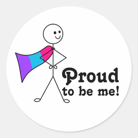 Trots op Be Me Androgyne Pride superheld Ronde Sticker (Voorkant)