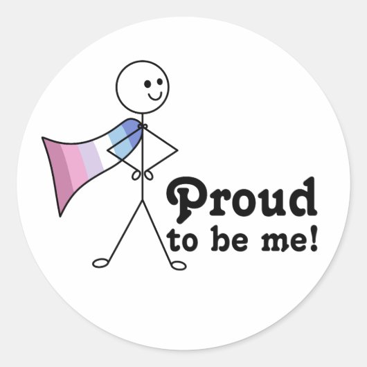Trots op Be Me Bigender Pride superheld Ronde Sticker (Voorkant)