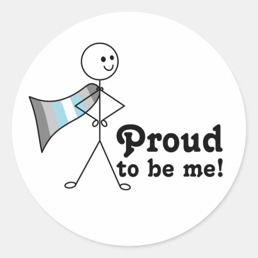 Trots op Be Me Demiboy Pride superheld Ronde Sticker (Voorkant)