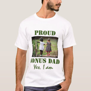 TROTS OP BONUS-PAPA   Aanpasbare foto WITTE T-shir T-shirt