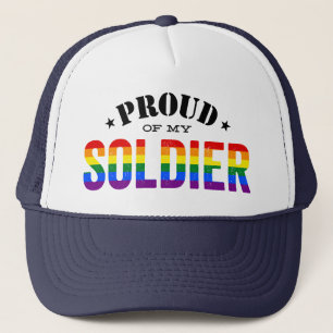 Trots op de regenboogvlag van de Gay Soldier Trucker Pet