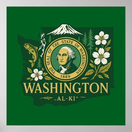 trots op de staat Washington Poster (Voorkant)