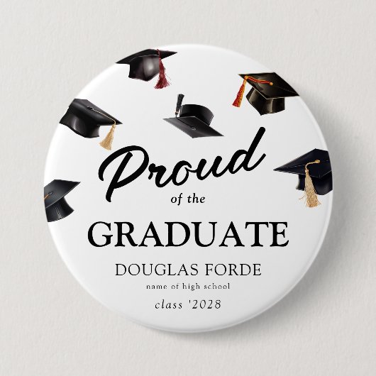 Trots op het Afstuderen Afstuderen Ronde Button 7,6 Cm (Voorkant)