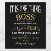 Trots op je Boss Appreciation Gift Wijn Etiket (Enkel label)