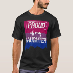 Trots op mijn biseksuele dochter mama vader lgbt g t-shirt