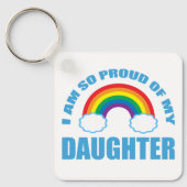 Trots op mijn dochter Rainbow Gay Pride Ouder Sleutelhanger (Voorkant)