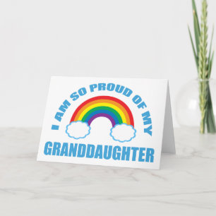 Trots op mijn kleindochter Rainbow Grandparent Kaart