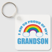 Trots op mijn kleinzoon Rainbow grootouders Sleutelhanger (Voorkant)