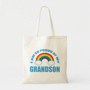 Trots op mijn kleinzoon Rainbow grootouders Tote Bag