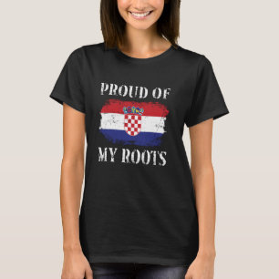 Trots op mijn Kroatische roots Kroatische vlag Kro T-shirt