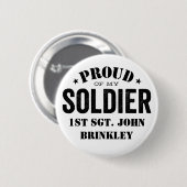 Trots op mijn soldaat met naam ronde button 5,7 cm (Voorkant /achterkant)
