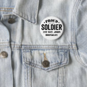 Trots op mijn soldaat met naam ronde button 5,7 cm (In situ)