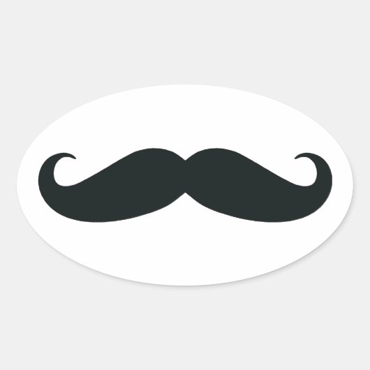 Trots op mijn Stache..... snor Ovale Sticker (Voorkant)